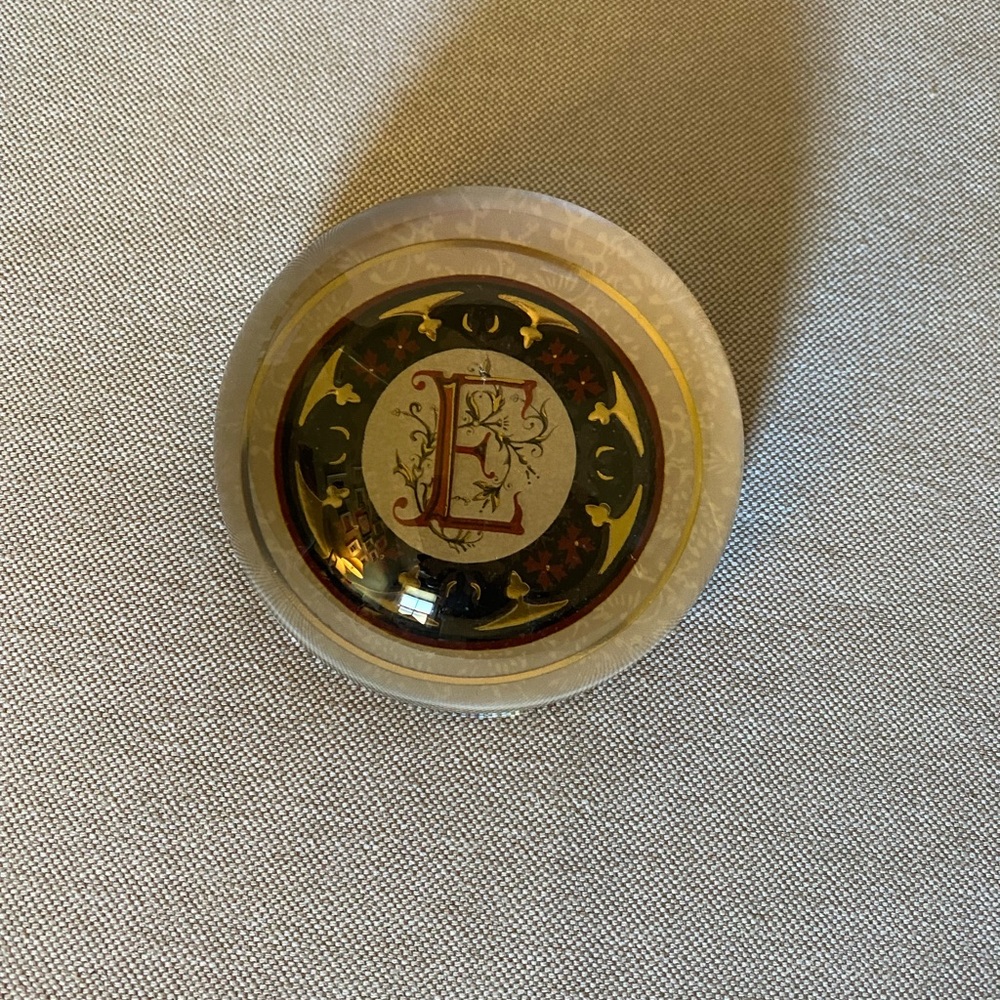 Punch Studio Crystal Paperweight Letter E